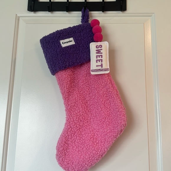 Crayola Stocking Pink/Purple Sherpa Holiday Decor Stocking - Picture 1 of 5